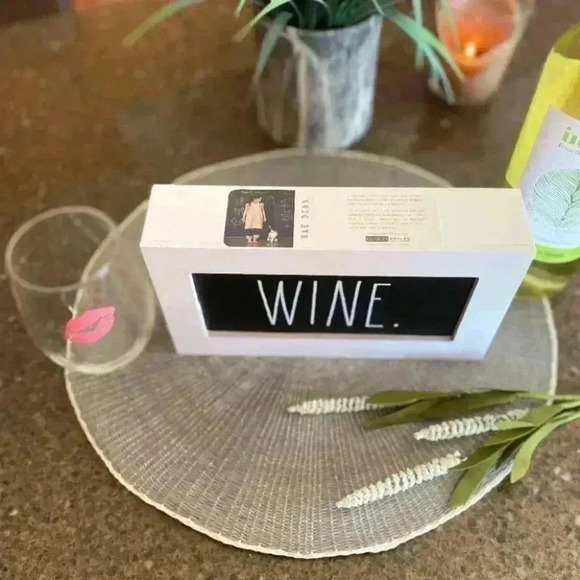 NEW Rae Dunn - WINE - Cute White Wooden Chalkboard Sign - Picture 3 of 8